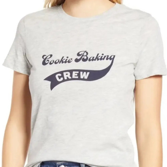 1901 Gray Cookie Baking Crew Casual Basic Fit T-shirt Size Medium NWT - Picture 1 of 8